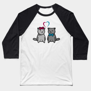 Cat Couple Baseball T-Shirt